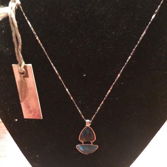 Jessica Simpson Multi Blue Two Stone Necklace - Picture 5 of 6